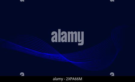 Blue abstract wave background with copy space.and Abstract Waving Line Particle Technology Background Stock Vector