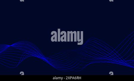 Blue abstract wave background with copy space.and Abstract Waving Line Particle Technology Background Stock Vector