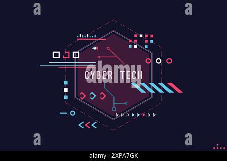 Futuristic hexagon text banner Stock Vector