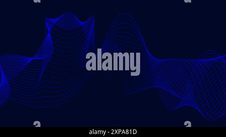 Blue abstract wave background with copy space.and Abstract Waving Line Particle Technology Background Stock Vector