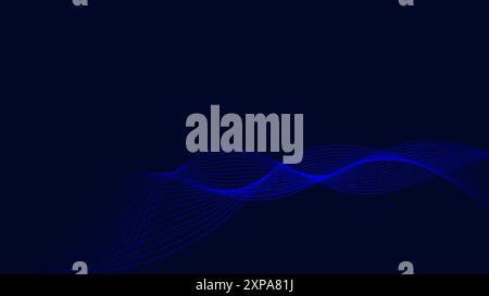 Blue abstract wave background with copy space.and Abstract Waving Line Particle Technology Background Stock Vector