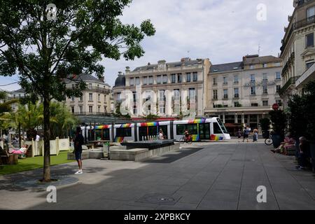 Frankreich, Angers, Straßenbahn Linie C // France, Angers, Tramway Line ...