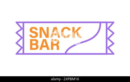 Wrapped protein snack bar Vector outline icon. Stock Vector