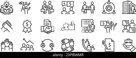 Headhunting And Recruiting minimal thin stroke icon set. Included the line icons as Recruitment, Career Goals. Stock Vector