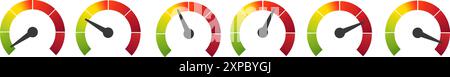 Risk meter. Risk concept on speedometer, vector  Stock Vector