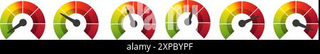 Risk meter. Risk concept on speedometer, vector  Stock Vector