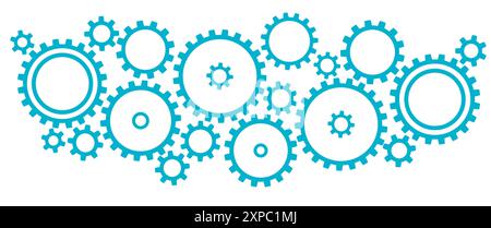 Cogwheel gears on a white background. Technology concept. Teamwork concept Stock Vector