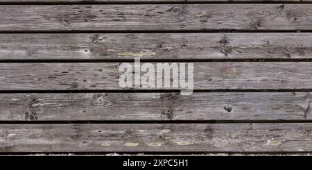 Texture of old natural gray weathered wooden boards surface, banner with wooden fence horizontal pattern Stock Photo