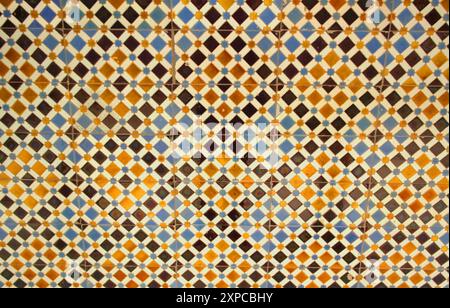 Decoration with colorful azulejos in Arabic style Stock Photo
