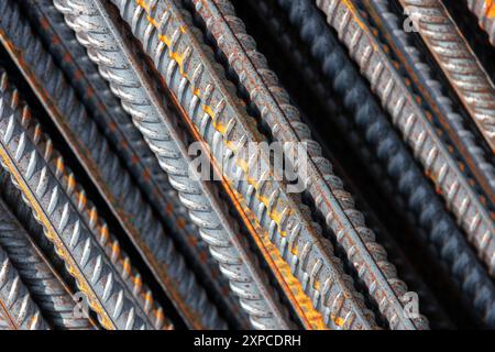 Construction iron rods, abstract industrial background photo Stock Photo