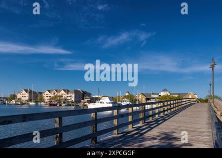 Manteo harbor views on Roanoke Island in Outer Banks, North Carolina, USA Stock Photo