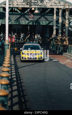 Police car parked at Edinburgh Waverly train station, Scotland Stock Photo