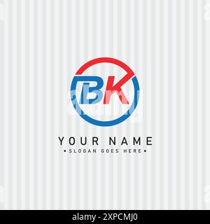 Vector Template for Initial Letter BK Logo - Elegant Monogram Logo for Alphabet B and K Stock Vector