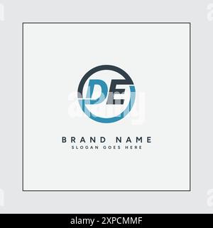 Vector Template for Initial Letter DE Logo - Elegant Monogram Logo for Alphabet D and E Stock Vector