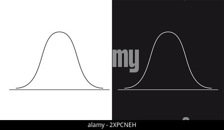 Bell curve graph. . Gaussian or normal distribution graph. Stock Vector