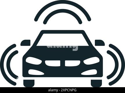 Autonomous self driving vehicle using artificial intelligence icon Stock Vector