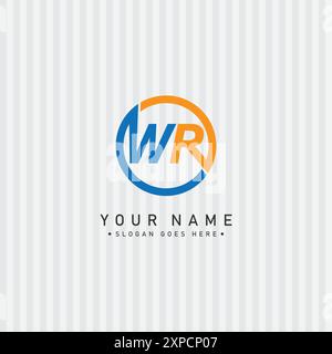 Vector Template for Initial Letter WR Logo - Elegant Monogram Logo for Alphabet W and R Stock Vector