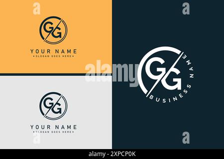 Vector Template for Initial Letter GG Logo - Elegant Monogram Logo for Alphabet G and G Stock Vector