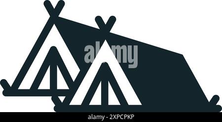 Camping tent icon representing outdoor recreation and adventure Stock Vector