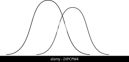 Bell curve graph. . Gaussian or normal distribution graph. Stock Vector