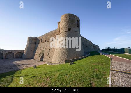 Aragonese Castle medieval fortress at sunset. Ortona, Abruzzo region, Italy Stock Photo