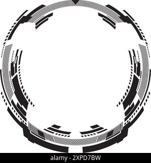 Colorful dotted circle, circular element. Circular, concentric and radial element Stock Vector