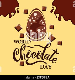 world chocolate egg poster design Stock Vector