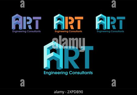 art logo template for consultants engineering design Stock Vector