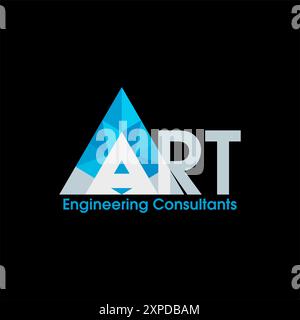 art logo design for engineering consultants Stock Vector