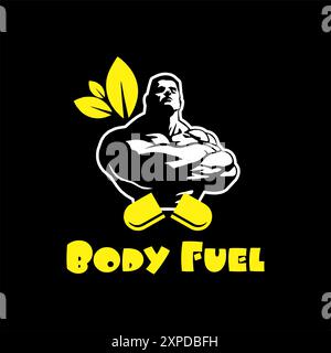 body fuel logo design template all fitness and game Stock Vector