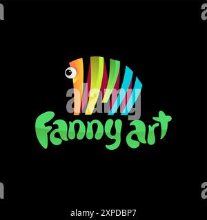 fanny art logo design color and fanny font Stock Vector