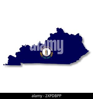 Kentucky State Flag Map Illustration Stock Photo