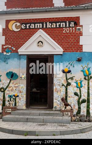 Slupsk, Poland August 25 2023 Entrance to ceramics workshop 'Ceramikarnia' Stock Photo