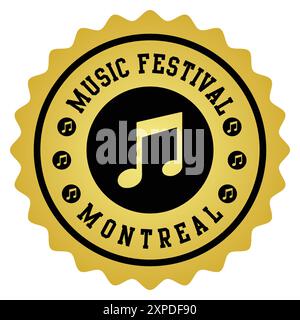 Music Festival Stamp Concept Vector Illustration Abstract Editable Seal Montreal Stock Vector