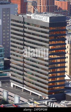 An elevated view of Pinnacle office building in eeds City Centre,West Yorkshire,UK Stock Photo