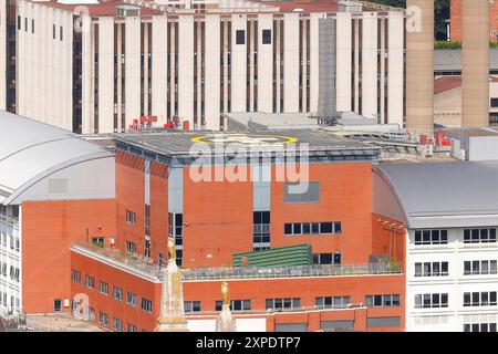 A view of Leeds General Infirmary helicopter landing pad Stock Photo