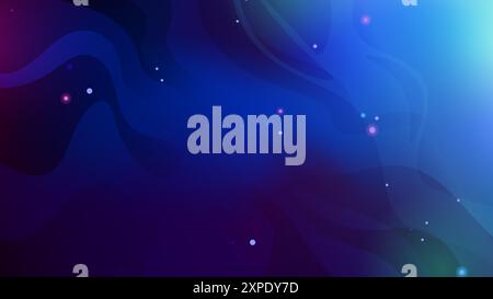 Dark blue galaxy, background of cosmos, gradient waves. Stock Vector