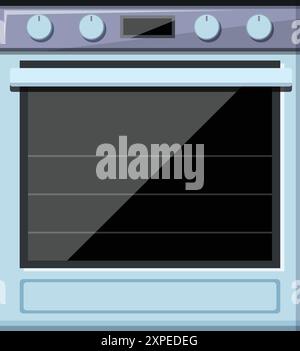 Modern electric oven with a sleek control panel displaying cooking settings, isolated on white background Stock Vector
