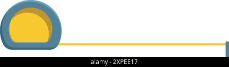 Measuring tape extending, highlighting the concept of length, measurement, and construction tools Stock Vector