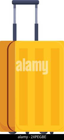 Yellow luggage bag standing upright, ready for a journey Stock Vector