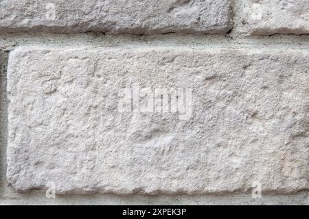 Gray gray brick wall close up background. Stock Photo