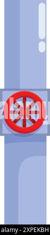 Industrial pipe with valve, controlling the flow, regulating, pipeline, industry Stock Vector
