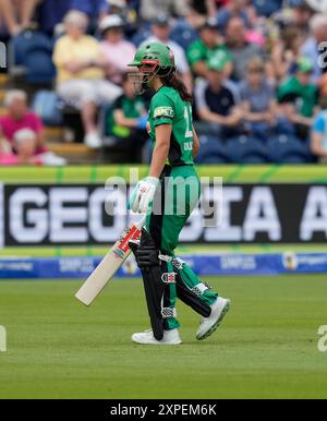 Cardiff,UK,  05 Aug 2024 Maia Bouchier of Southern Brave during the The Hundred 2024  Welsh Fire Women Vs Southern Brave Women at Sophia Gardens Cardiff United Kingdom on August 05 2024 Graham Glendinning / Alamy Live News Stock Photo