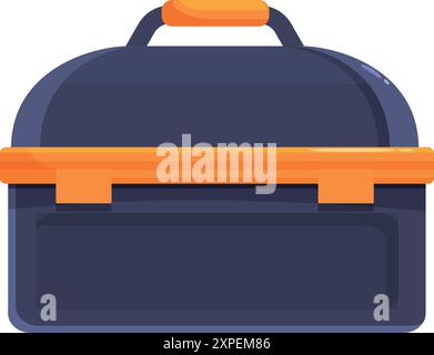 Closed empty professional toolbox holding tools for repairing is perfect for a handyman or construction worker needing to organize Stock Vector