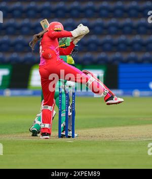 Cardiff,UK,  05 Aug 2024 Sarah Bryce  of Welsh Fire during the The Hundred 2024  Welsh Fire Women Vs Southern Brave Women at Sophia Gardens Cardiff United Kingdom on August 05 2024 Graham Glendinning / Alamy Live News Stock Photo