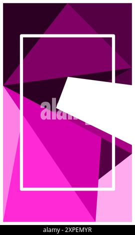 Vertical purple polygonal background with empty space for banner, poster, wallpaper, advertisement, business presentation or product packing Stock Vector