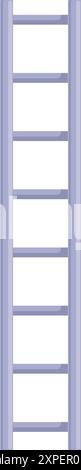 Tall metal ladder is standing upright, its multiple steps reaching high Stock Vector