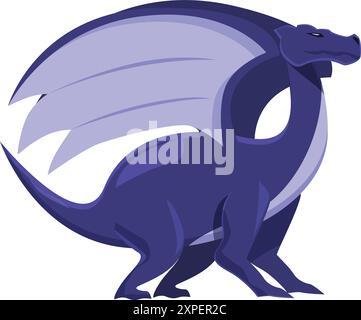 Majestic purple dragon standing proudly with its wings spread. Majestic ...