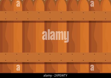 Wooden fence separating providing security and privacy Stock Vector