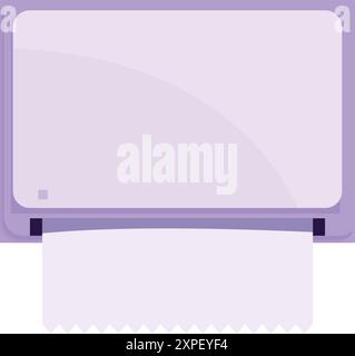 Wall mounted paper towel dispenser is dispensing a clean white paper towel Stock Vector